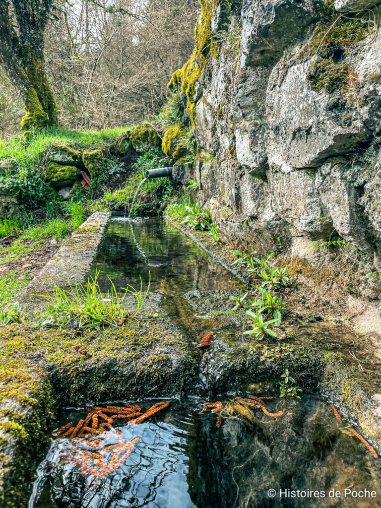 Fontaine de Vermenoux, on voit l'épaisseur des paroies des bassins