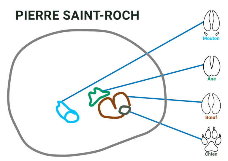 Schéma rapide de la pierre Saint-Roch