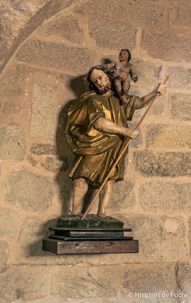 Statuette dorée de Saint-Christophe