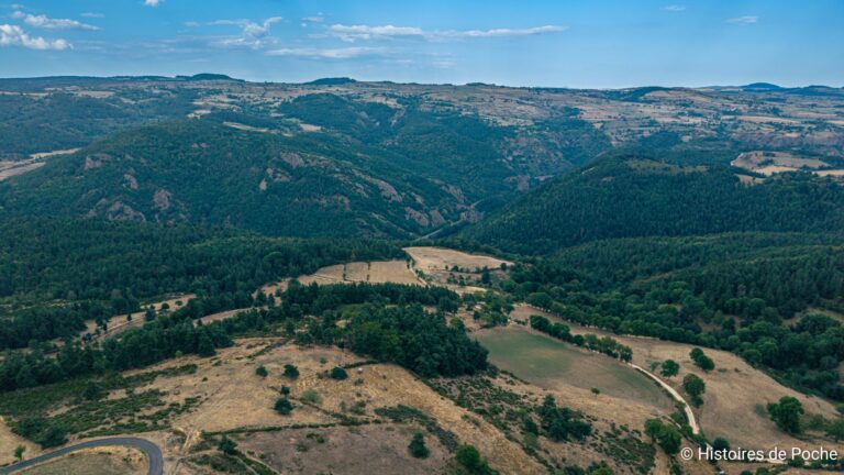 Vue aérienne des Gorges de l'Allier