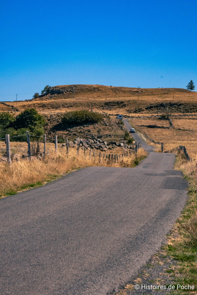 Route de l'Aubrac contournant le Lac de Saint-Andéol